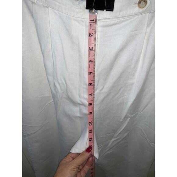 Talbots Petites Women's Size 12 White Straight Leg Cropped Dress Pants - Picture 5 of 8